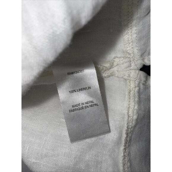 Andrea Jovine Quiet Luxury Minimalist Basic Organic 100% Linen White Blouse Top - Picture 12 of 15